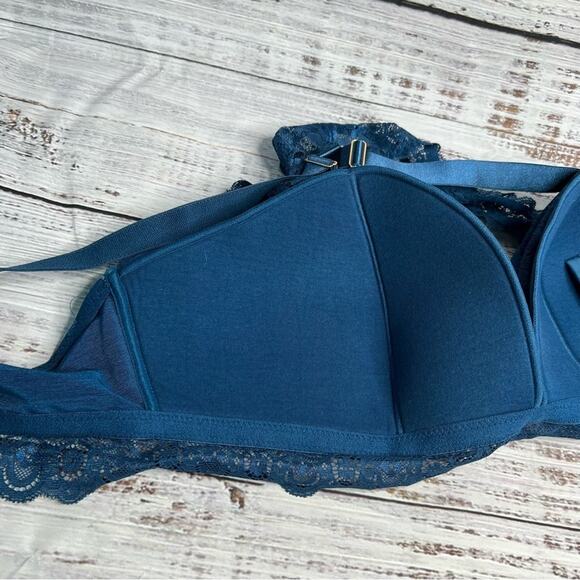 Hips & Curves City Chic M Racer Back Bralette Teal Blue 18/20 2x Plus Size NEW - Picture 4 of 13